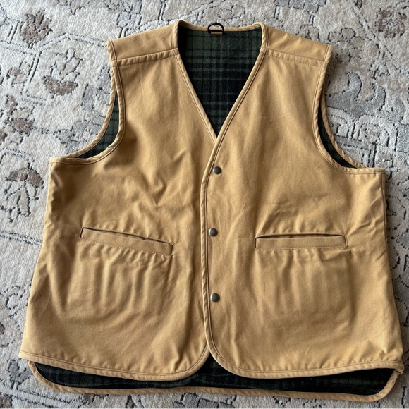 Vintage Pendleton Outdoorsman Vest  Mens XL Green Blue Plaid Sherpa Fishing EUC - Picture 1 of 7